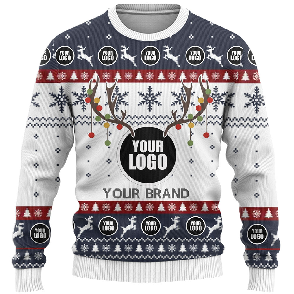 DYI Company Logo Or Face Ugly Christmas Sweater 7